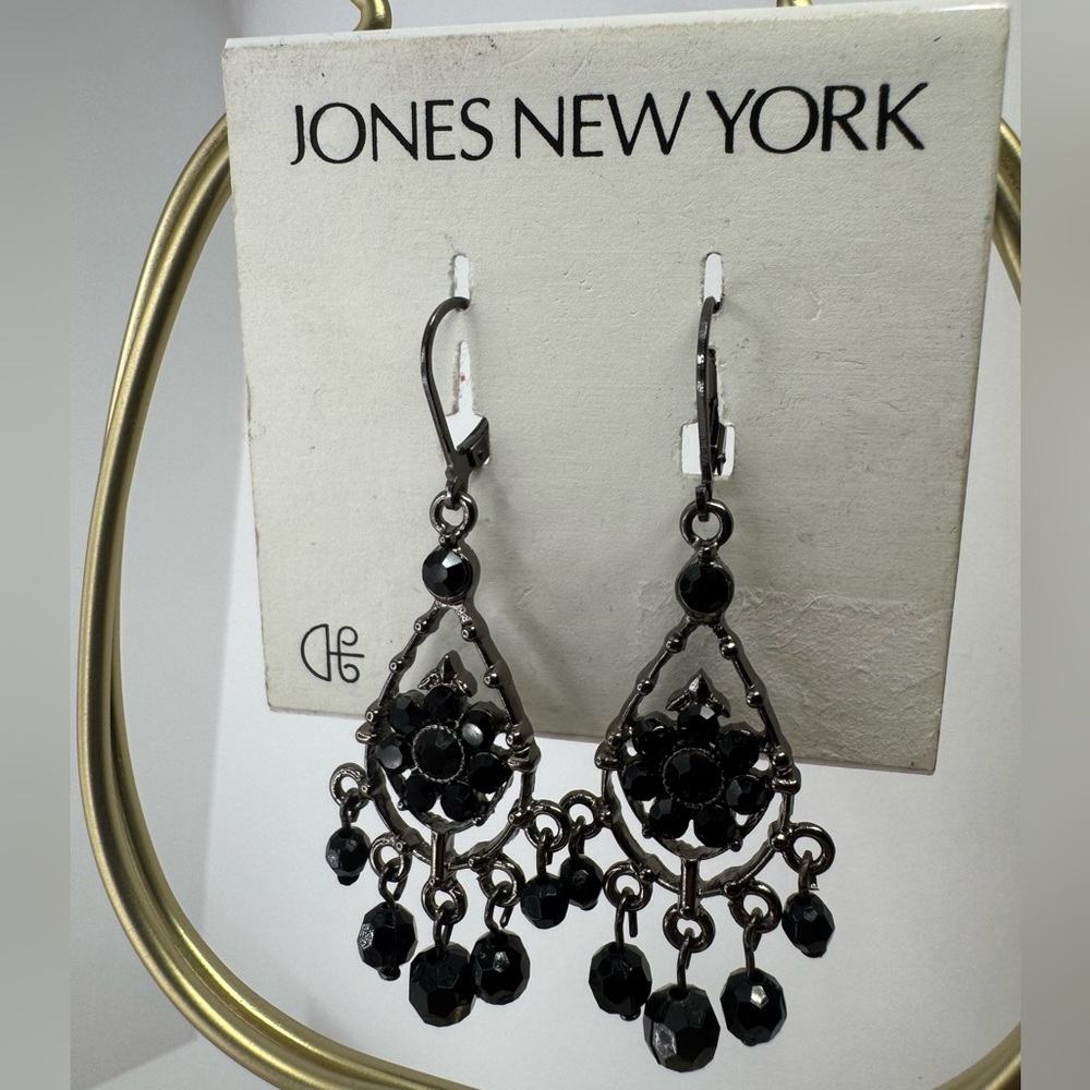Jones New York Black Dangle Earrings